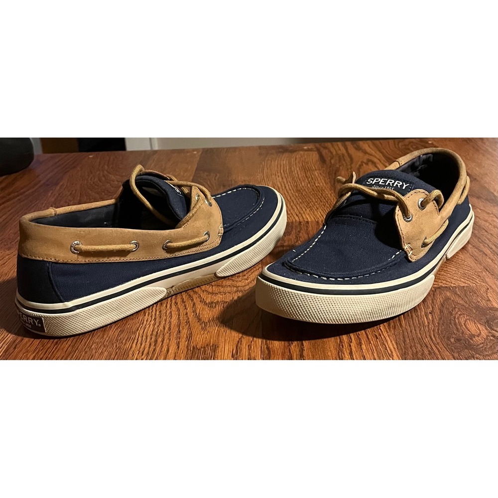 Sperry Bahama II Navy Blue Canvas Boat Shoes Mens 11